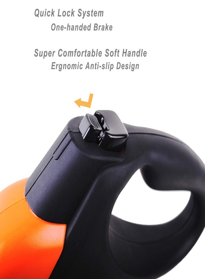 Fida Retractable Dog Leash, Heavy Duty Retracting Pet Leash with 16 ft Strong Nylon Tape/Ribbon for Large Breed up to 110 lbs, Tangle Free, One-Hand Brake, Orange (Mars Series) - Image 3
